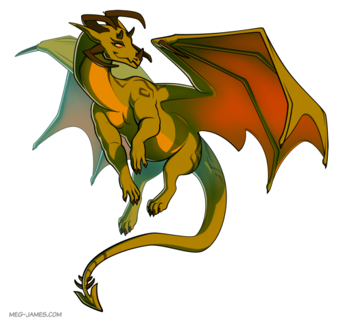 Fullbody illustration of Vayopoway, a parademonic dragon.
