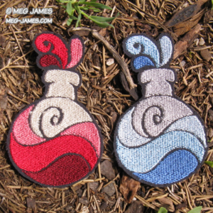 Potion patch: red potion, blue potion