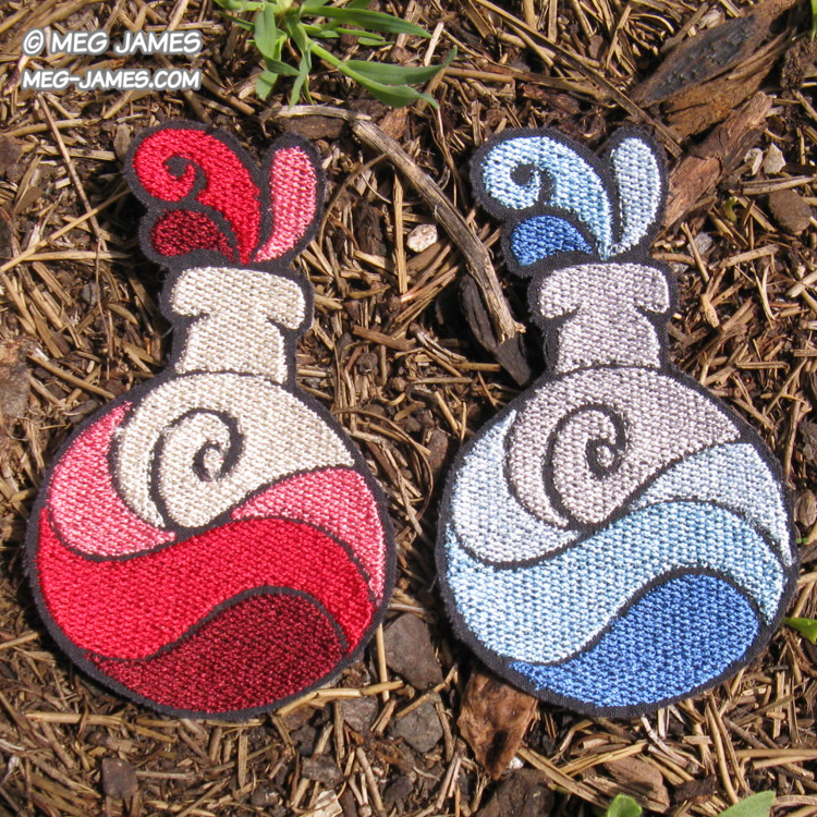 Potion patch: red potion, blue potion