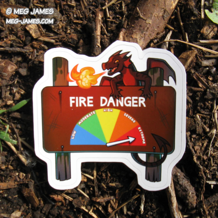 Fire Danger Dragon sticker
