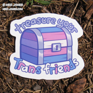 'Treasure Your Trans Friends' sticker