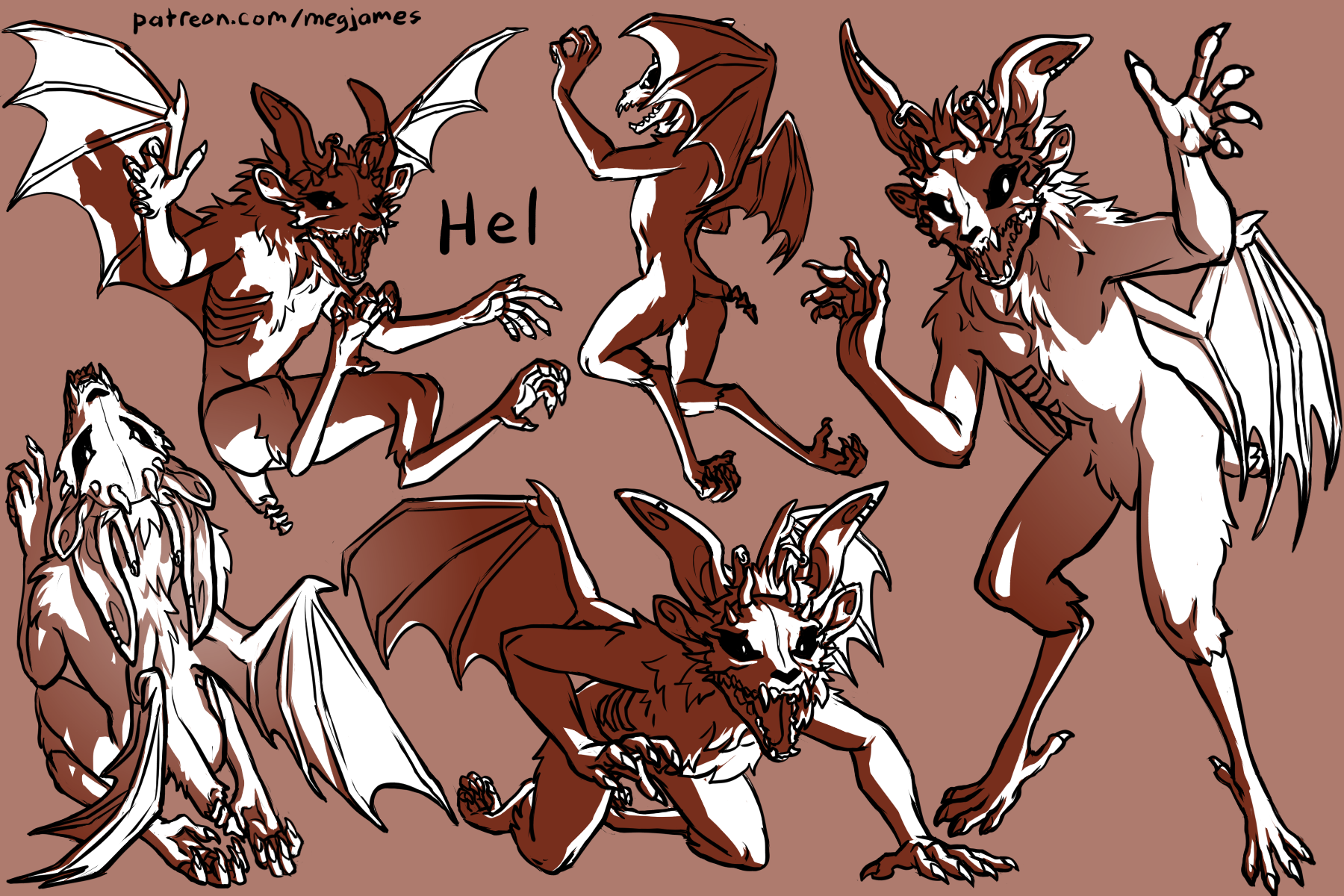 Patreon sketch page – Hel (February 2025)