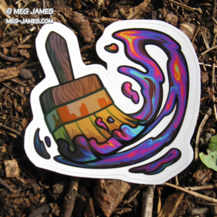 Oily Ooze Paintbrush sticker