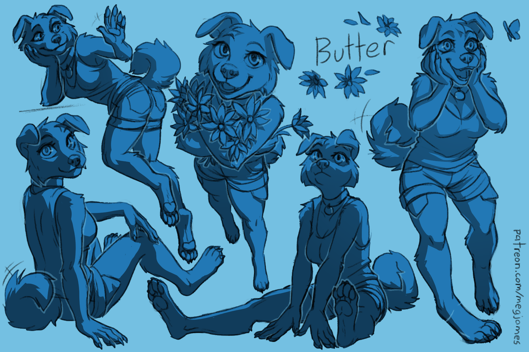 Patreon sketch page – Butter (May 2025)