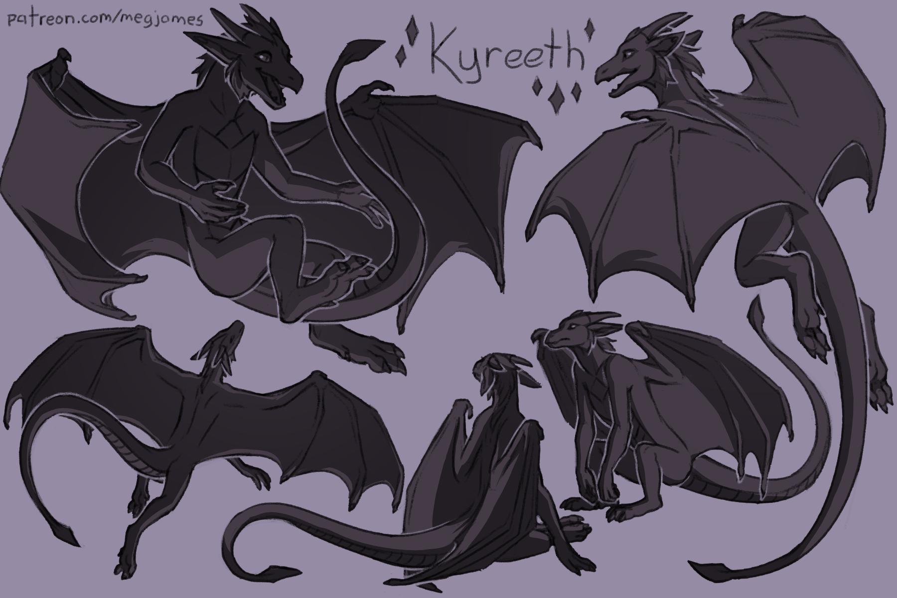 Patreon sketch page – Kyreeth (May 2025)