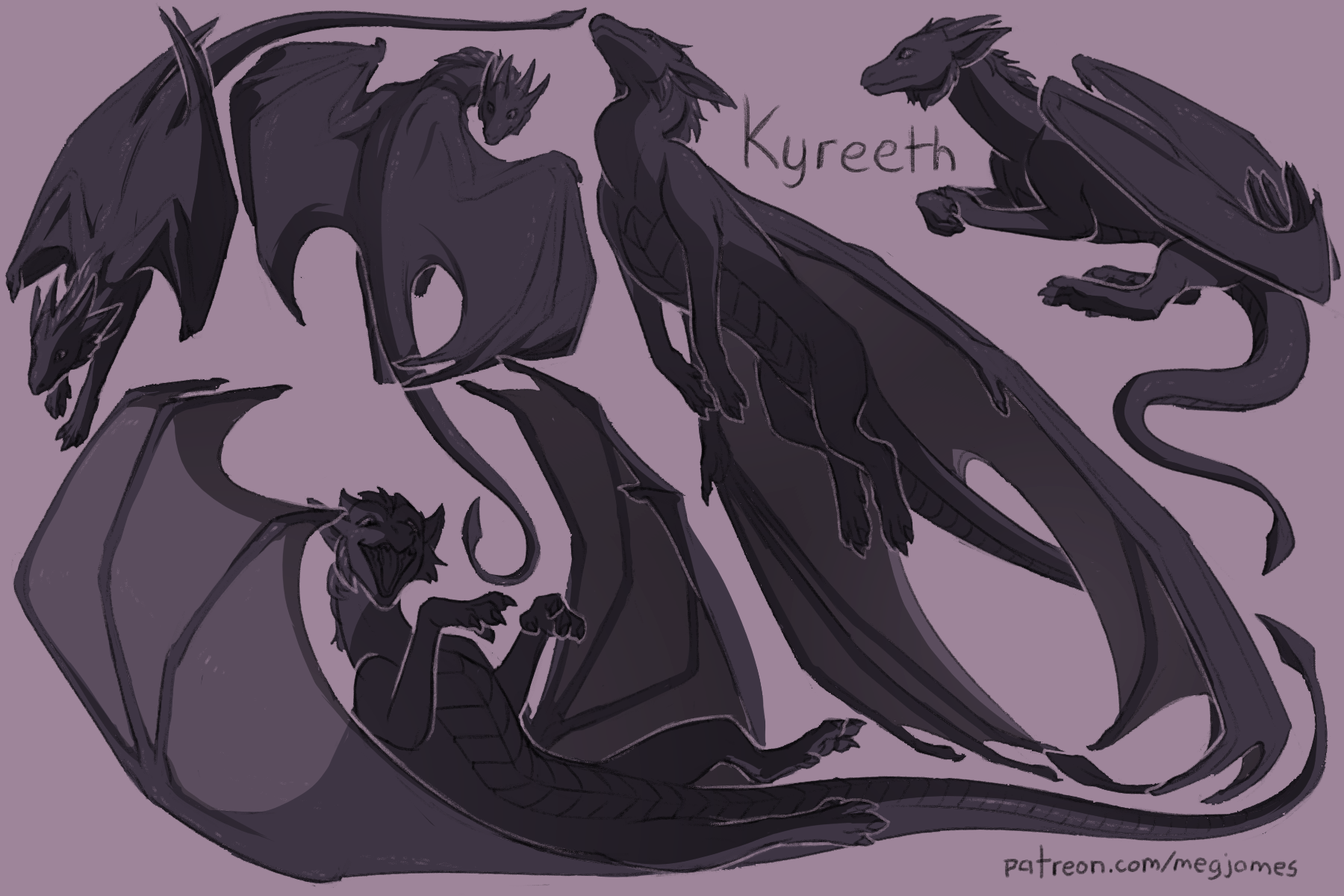 Patreon sketch page – Kyreeth (June 2025)