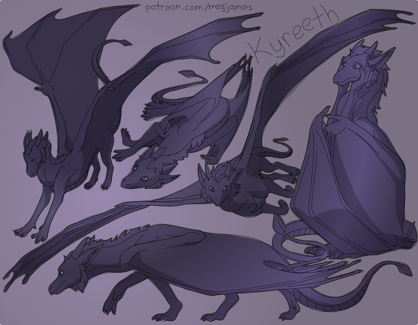 Patreon sketch page – Kyreeth (July 2025)