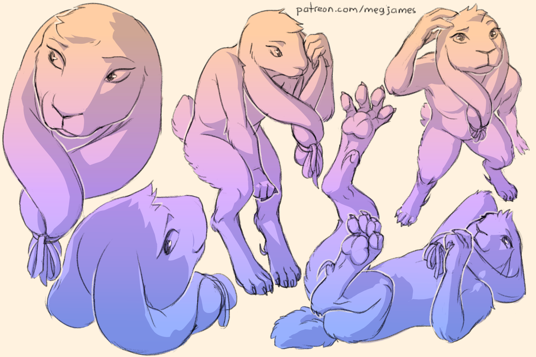 Patreon sketch page – Tael (August 2025)