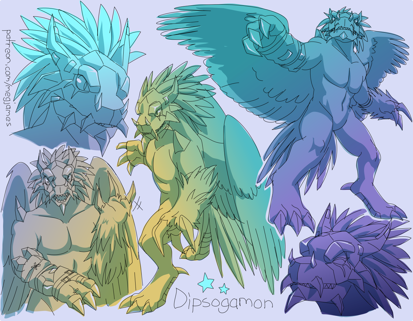 Patreon sketch page – Dipsogamon (September 2025)