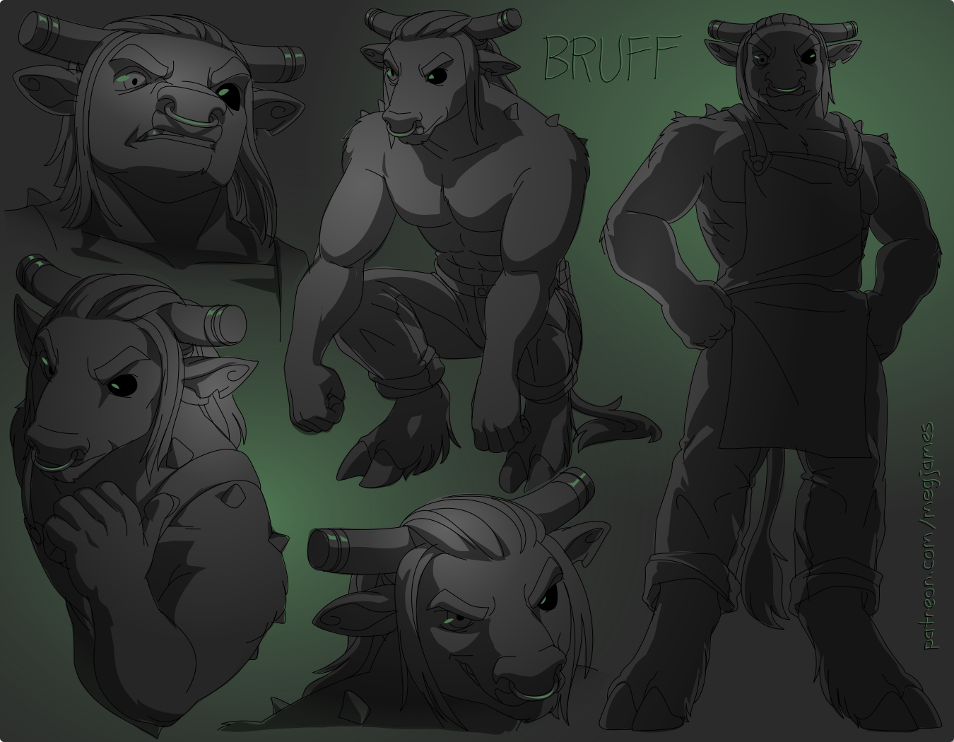 Patreon sketch page – Bruff (October 2025)
