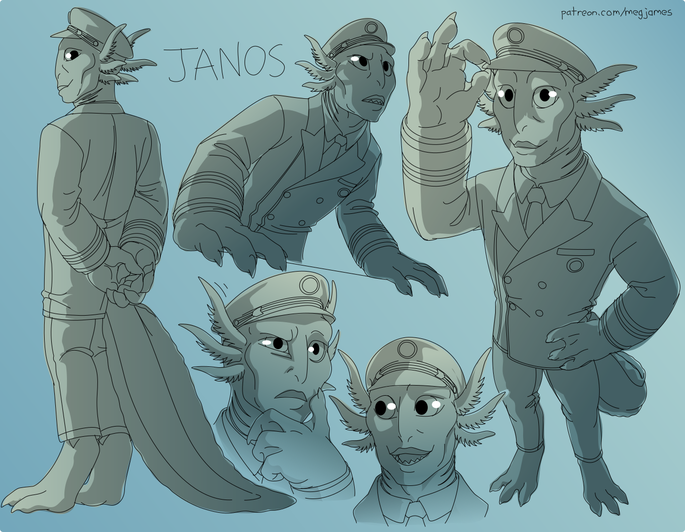 Patreon sketch page – Janos (November 2025)