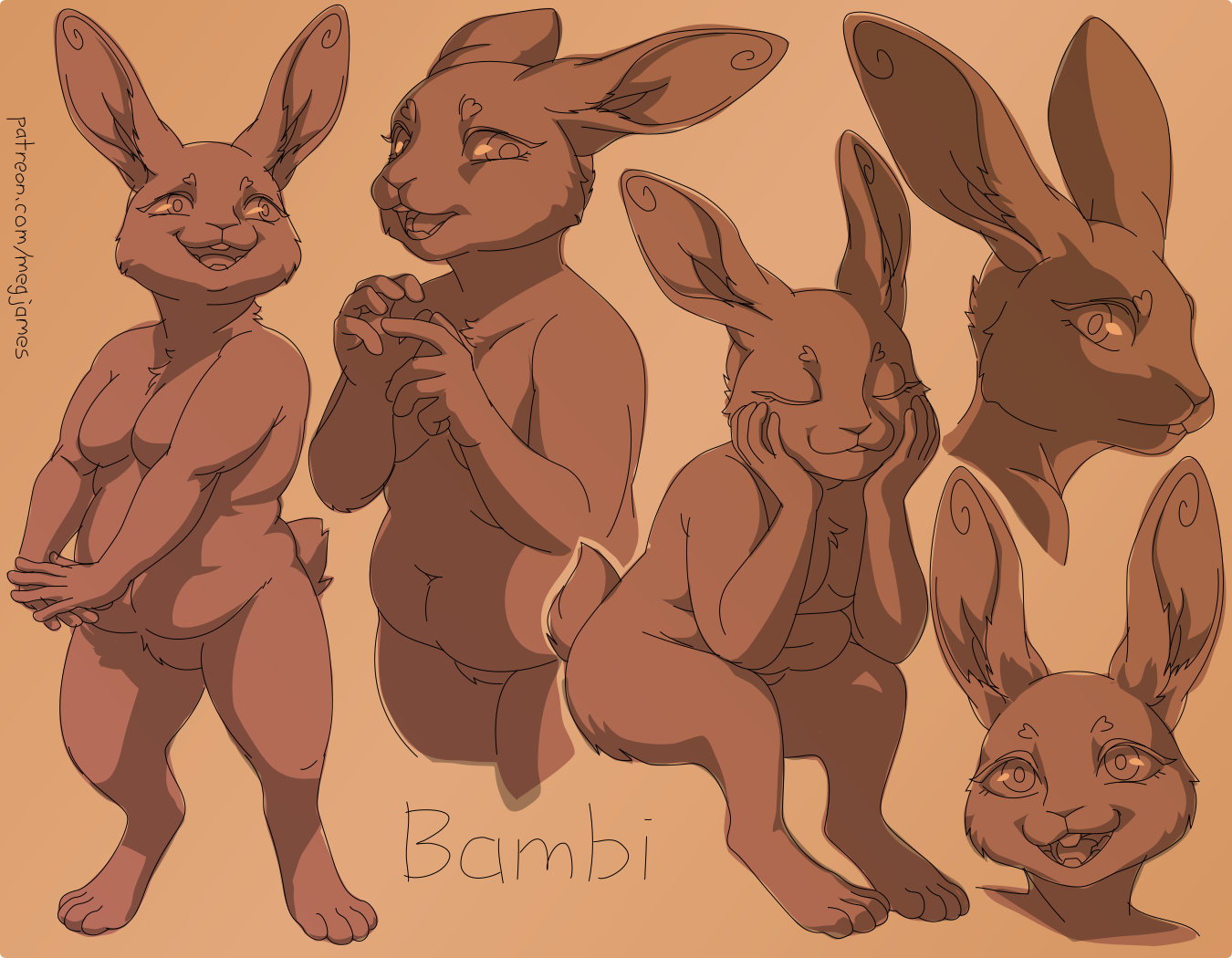 Patreon sketch page – Bambi (December 2025)